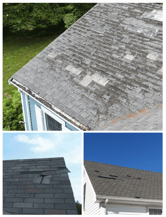 roof inspection signs - missing shingles