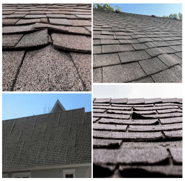 roof inspection signs - buckling or curling