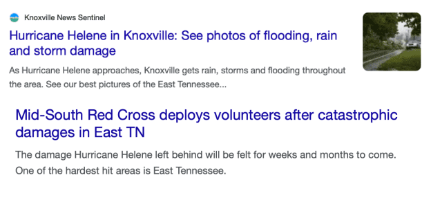 Hurricane Helene in Knoxville