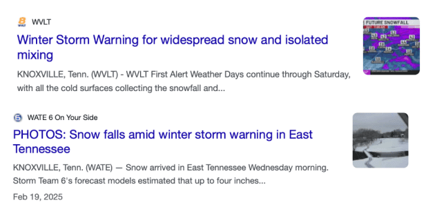 Winter Storm Warning Knoxville, Tennessee