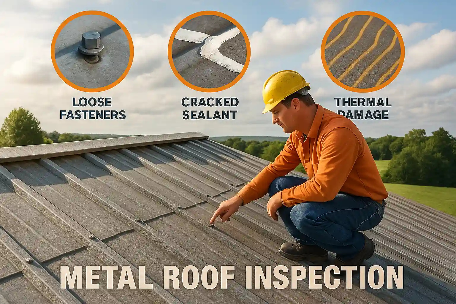 Metal Roof Damage inspection