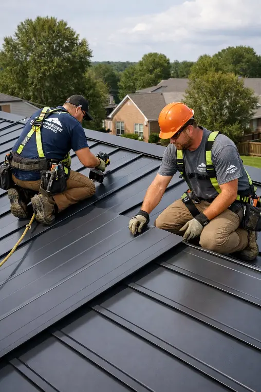 Residential metal roofing installation by Daniel Hood Roofing Systems in Norris, TN